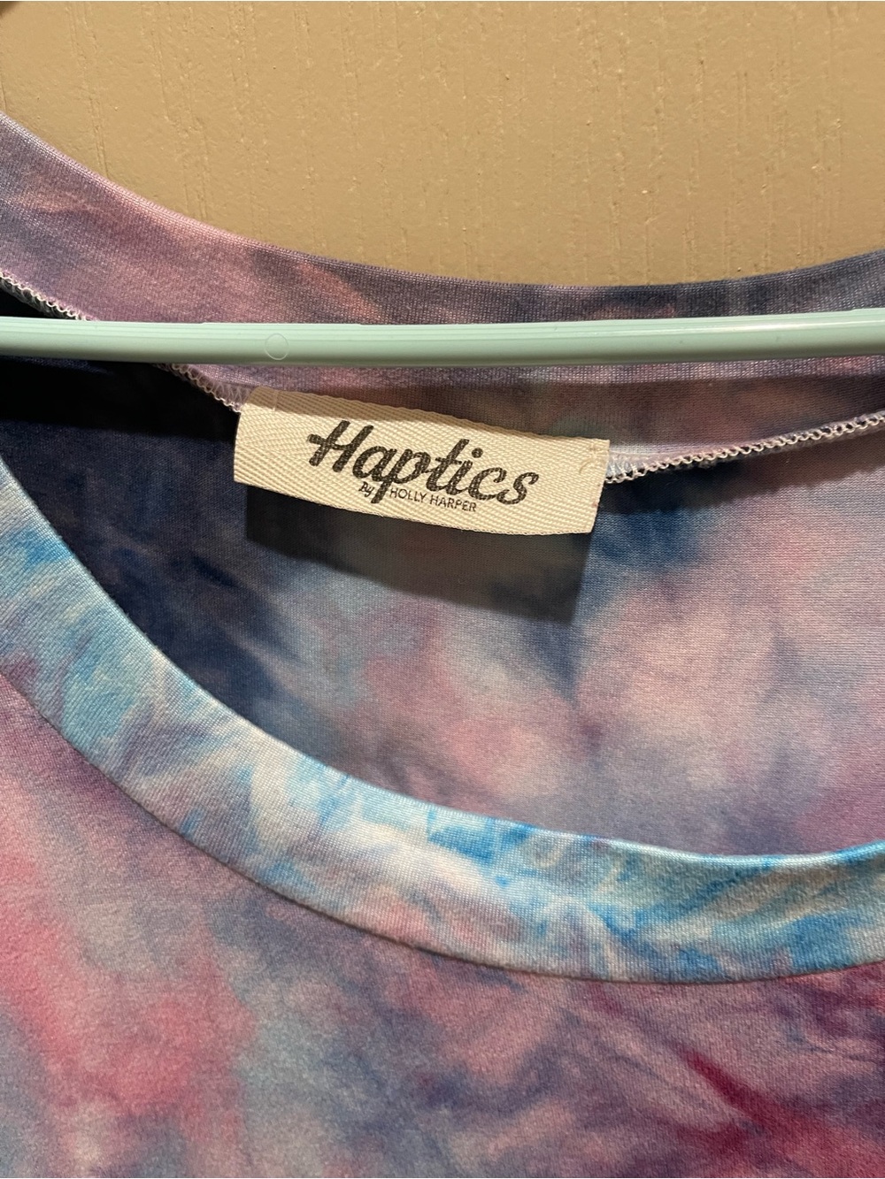 Tie-Dye Midi Dress in Pink & Blue - Casual Women's Dress - Picture 3 of 4